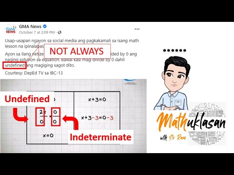 Viral Division by Zero in DepEd TV | Undefined vs Indeterminate || Issues and Misconceptions in Math
