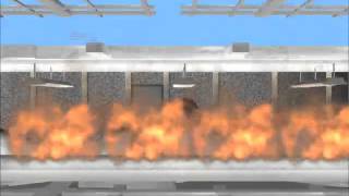 Fearless Eye, Inc. - PA Dept. of Transportation v. U.S. Mineral: 6th Floor fire animation
Case Type: Environmental
Description: A fire broke out on the 6th floor of the Pennsylvania Department of Transportation building destroying 3 floors.
During clean-up, Asbestos PCB particles were found covering every surface of the building. The defense claimed that the fire had spread the PCBs throughout the building, but seeing as there are 2 HVAC systems in the building, the PCBs would have had to already be present for it to have reached parts of the facility on a different HVAC system.
Visualizations Produced: Fearless Eye modeled the Pennsylvania Department of Transportation Building using photogrammetry, then zoomed in to an illustration of the 6th floor showing PCB particles in the light ballasts and HVAC system. The fire starts and arrows representing PCB flow through the HVAC system that services floors 6 - 15. The entire building is then shown with PCB particles covering every surface of the building, even those not affected by the fire.
About us:
Since 1992, we at Fearless Eye have produced hundreds of computer visualizations for professionals who are solving complex problems in the fields of law, art, science, and engineering. We believe our clients deserve high quality computer visualization services that are accurate, defensible, and aesthetically designed. Whether intended for a legal case, a sales presentation, or to persuade others, our mission is to help our clients win by successfully telling stories through the use of animation, 3D imagery, and interactive presentations.
Please contact us directly so that we may answer your specific questions.
Phone: (816) 886-2972
www.fearlesseye.com Fearless Eye, Inc. - PA Dept. of Transportation v. U.S. Mineral: 6th Floor fire animation