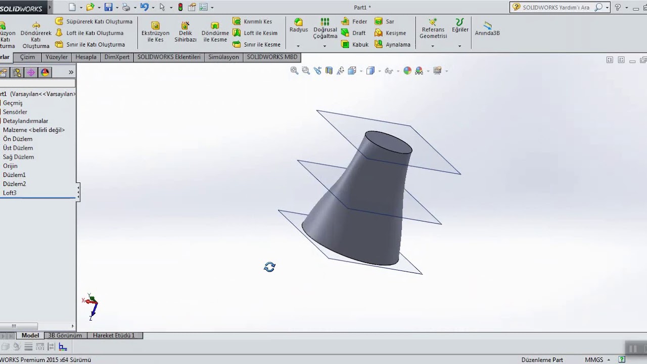 7-loft ile katı oluşturma loft bose base SolidWorks - YouTube