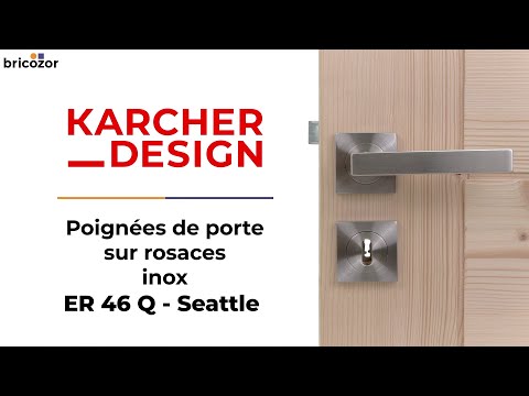 Poignées de porte sur rosaces - inox - Seattle ER 46 Q KARCHER DESIGN