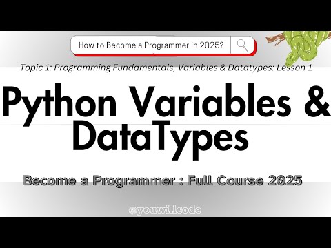 Python Variables & Datatypes | Become Programmer Full Course 2025: Prog.Fundamentals #pyton #coder