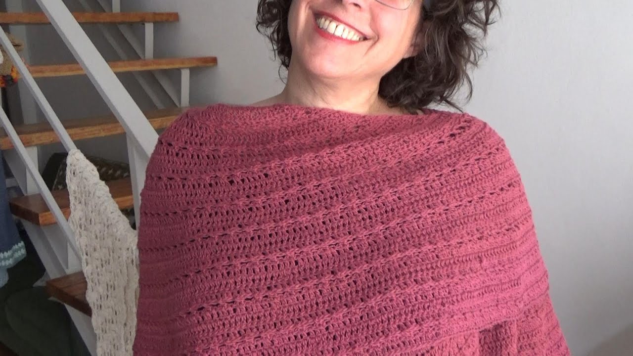 Chal semicircular a crochet fácil para principiantes @deverdadcrochet