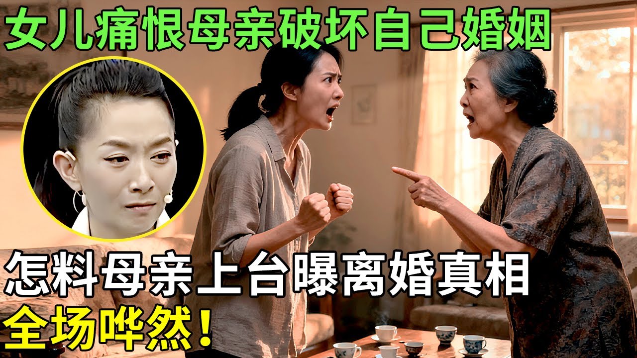 女儿痛恨母亲破坏自己婚姻，怎料母亲上台曝离婚真相，全场哗然！【王芳王为念情感调解】