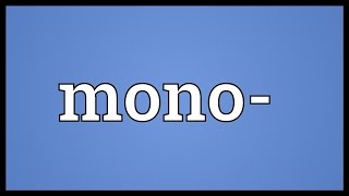 Mono- Meaning