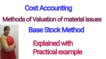 Cost Accounting - Methods of Valuation of Material issue| Base Stock Method| For B.COM,BBM,BBA