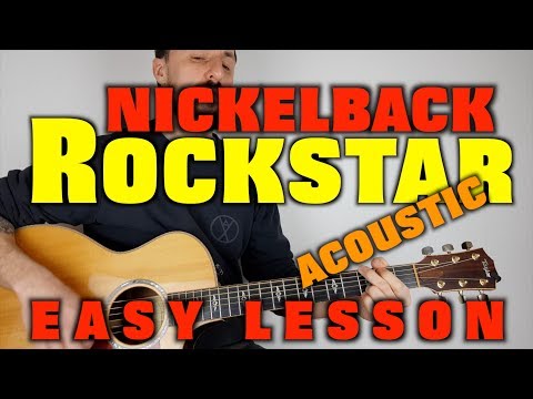 How to play Rockstar by Nickelback Easy Acoustic Lesson