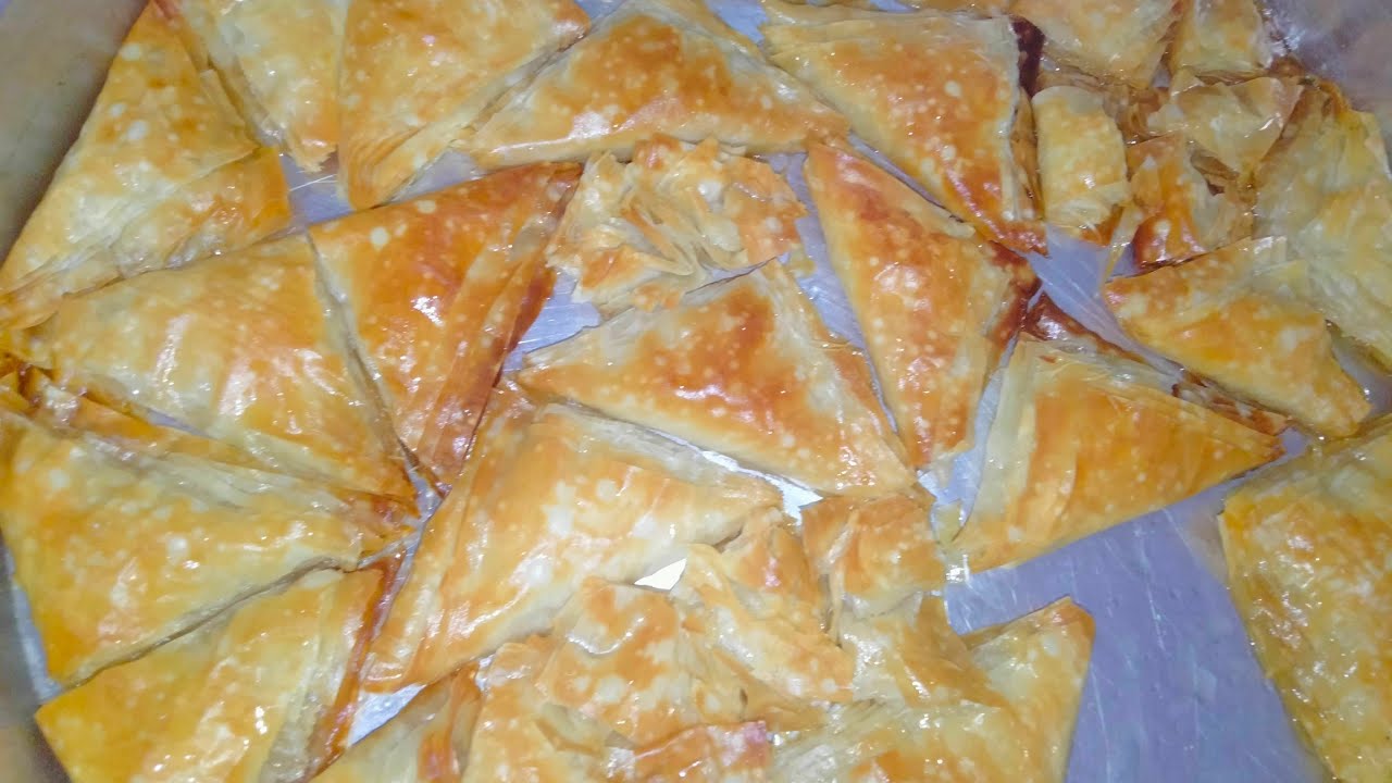 طريقه الجلاش المثلثات مثل الحلوانى 