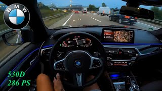 2022 BMW 530D 286 PS TOPSPEED NIGHT POV DRIVE FRANKFURT (60 FPS)