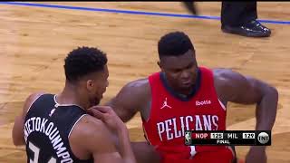 Zion and Giannis Swap Jerseys After Pelicans vs Bucks Match