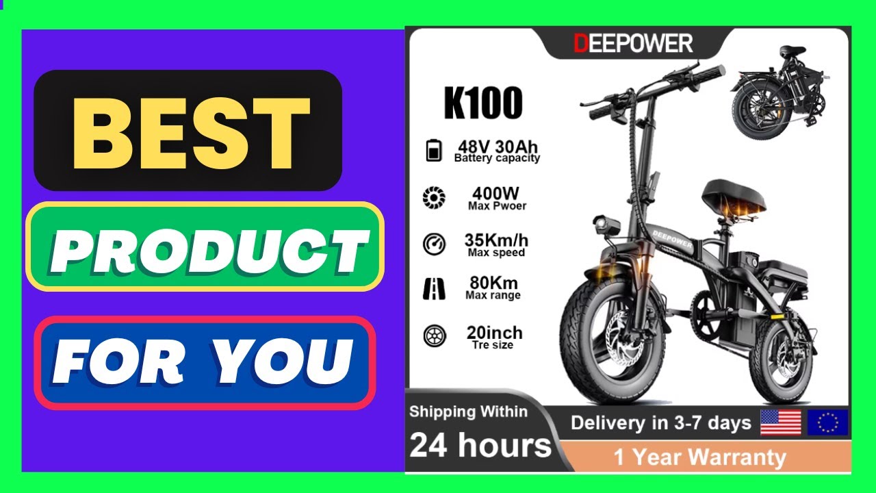 Deepower Electric Bike K100 400W Folding Ebike 48V30AH