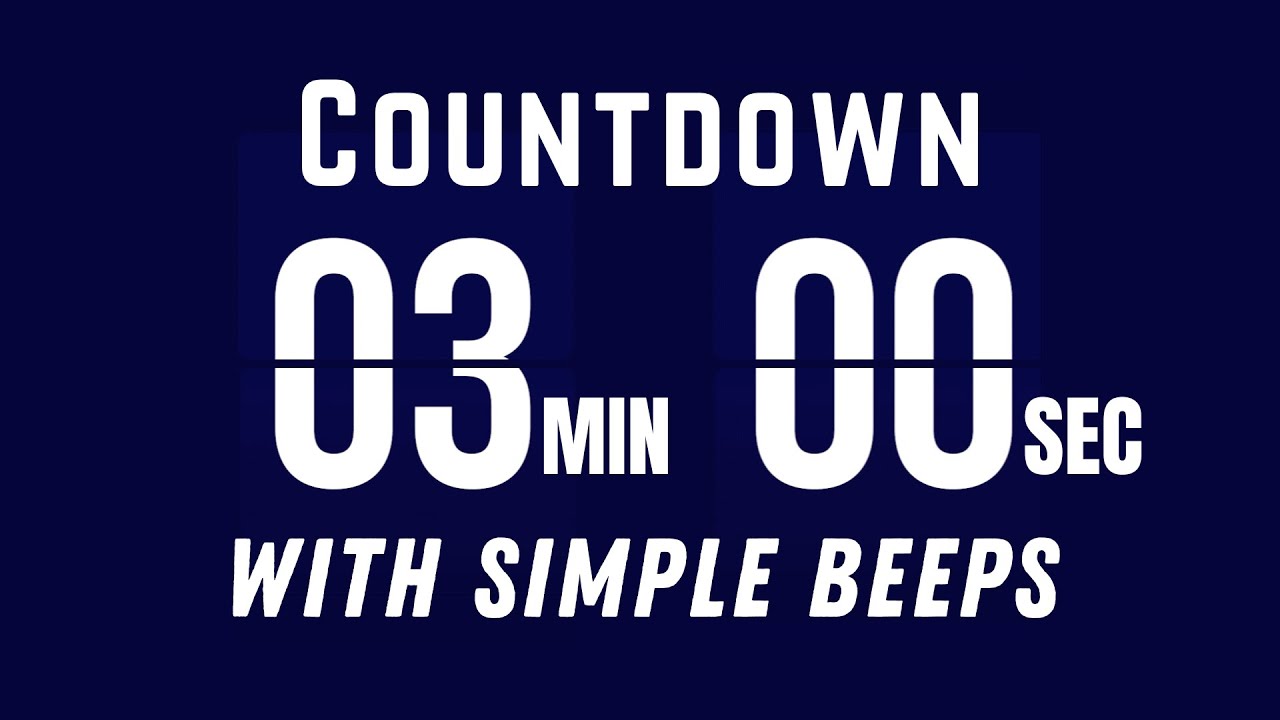 Flip Timer Countdown 3 Min with Flip Sound & Simple Beeps | Start & End Tones
