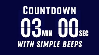 Flip Timer Countdown 3 Min with Flip Sound & Simple Beeps | Start & End Tones