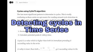 Detecting cycles in time series