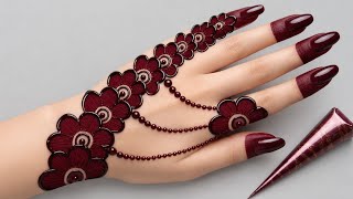 Back hand simple mehndi design | simple mehndi design for beginners | mehndi designs screenshot 3