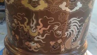 Bát Hương Đồng Khảm Tam Khí Hàng Đặt | Đồ Đồng Bảo Long