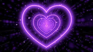 Heart Tunnel?Purple Heart Background | Neon Heart Background Video | Wallpaper Heart [3 Hours]