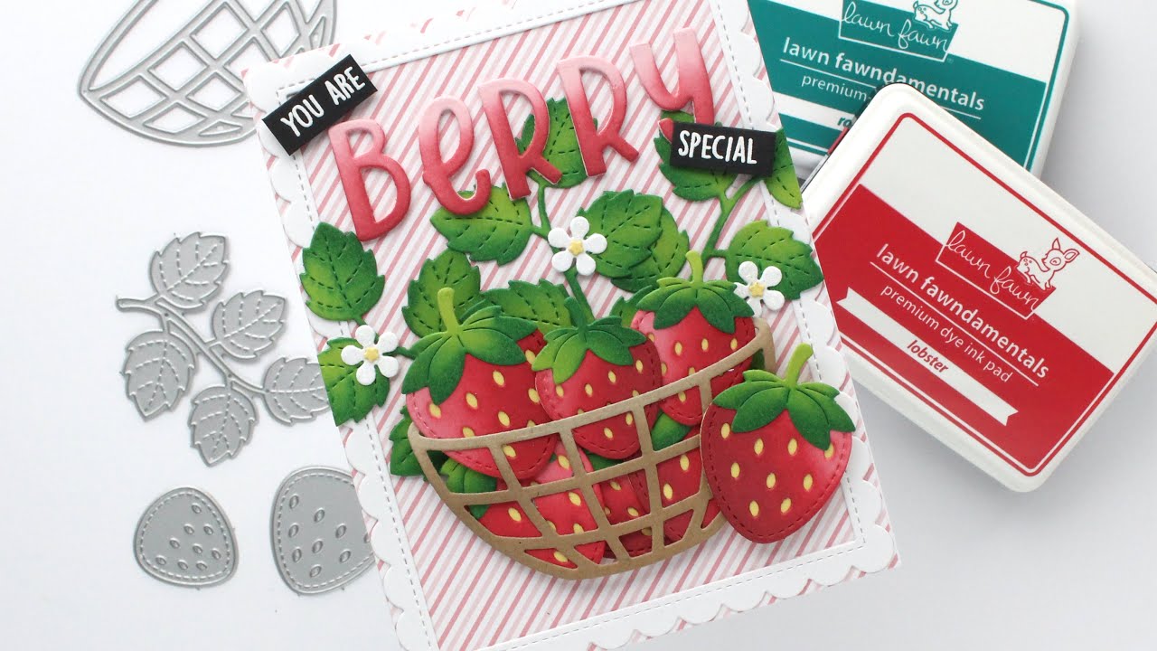 Lawn Fawn - Lawn Cuts - Dies - Stitched Strawberry Frame