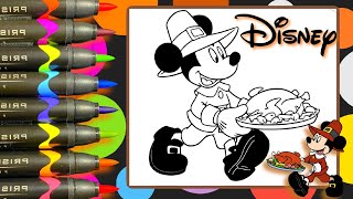 Coloring Mickey as a Pilgrim for Thanksgiving 🍗🦃
