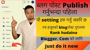 Blogger setting in nepali |SEO of blog|Kaseri garne blog ko setting siknuhos 2022|
