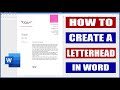 Create a Letterhead in Word and save as a Template | Microsoft Word Tutorials