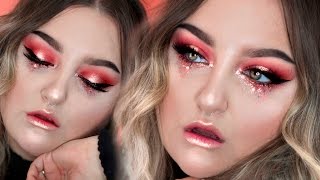 PEACH GLITTER IRIDESCENT FESTIVAL MAKEUP TUTORIAL | Chit Chat GRWM + BLOOPERS