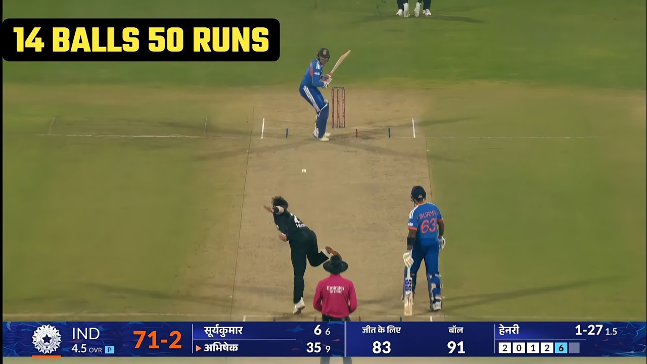 Abhishek Sharma Fastest Half Century Highlights | Abhishek Sharma today batting highlights 