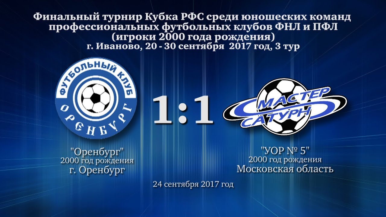 мастер сатурн фк Матч команды 2000 г.р. 24 сентября 2017 год.