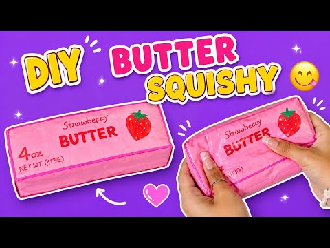 DIY Viral BUTTER SQUISHY 🍓 | How to Make a Giant Paper Butter Squishy | Easy & Satisfying DIY