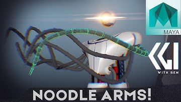 NOODLE ARMS! Maya: using curve warp for tentacles, snakes, cables, vines and all things bendy.