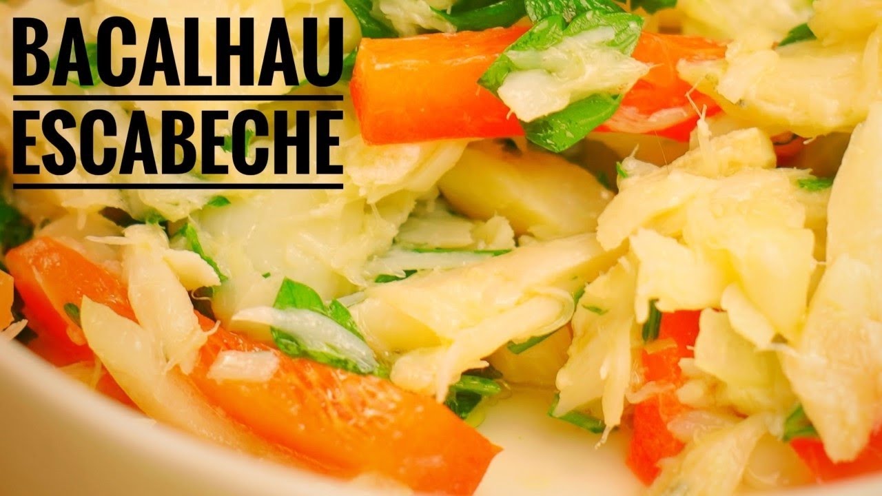 Salted codfish Recipe marinated escabeche | Bacalhau escabeche