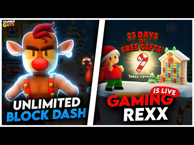 BLOCK DASH INFINITO STUMBLE GUYS SANTA VS RUDOLPH 