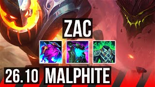 ZAC vs MALPHITE (TOP) | 33K damage | KR Master | 26.10