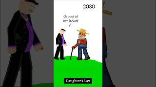 2D ,Dad VS Daughter, happy daughters day 2023,#MrStickySticky, 2D animated short film, Dc2, #shorts