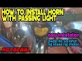 How to install horn with passing light