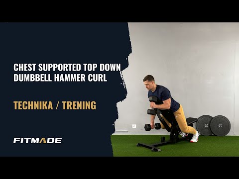 Miniatura filmu: Chest supported top down dumbbell hammer curl – technika