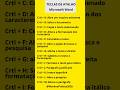 Teclas de atalho do word para ajudar a galera ! #words #word