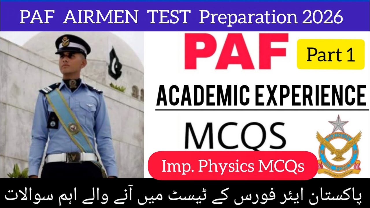 PAF Airmen ALL Trades| past Experience Intelligence & Academic MCQS AIRMEN TEST Preparation| Part 1|