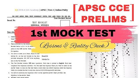 [StudyVlog] 1st Mock test for APSC CCE 2023 of  @IQCivilsIASAcademy test series