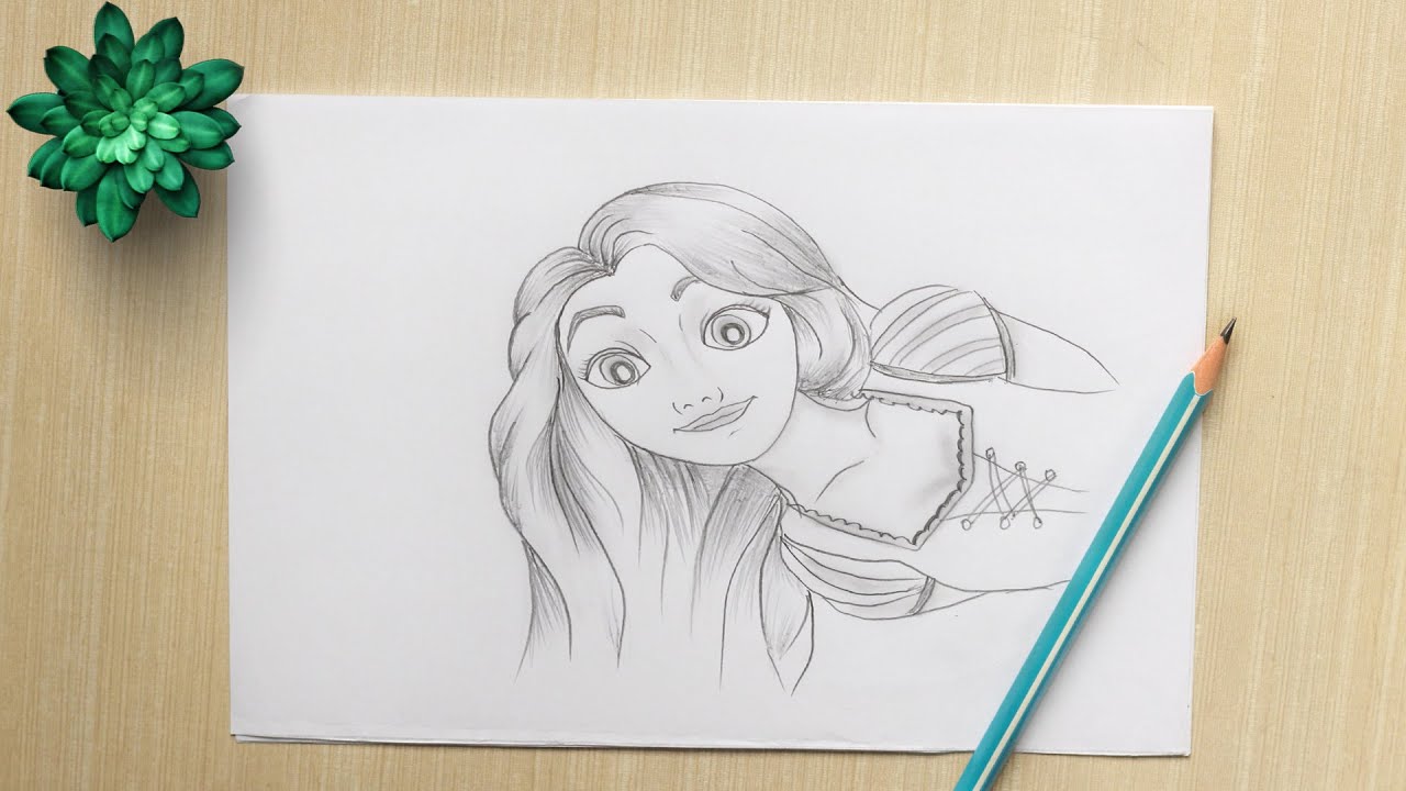 Rapunzel Drawing  How To Draw Rapunzel Step By Step