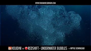 Houdini + Redshift - Underwater Bubbles (+HIP file)
