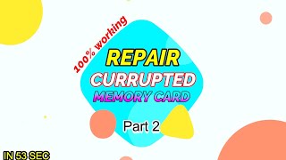 Repair Corrupted Memory Card And Pendrive ?  SD Card Repair Part 2 #Shorts screenshot 5