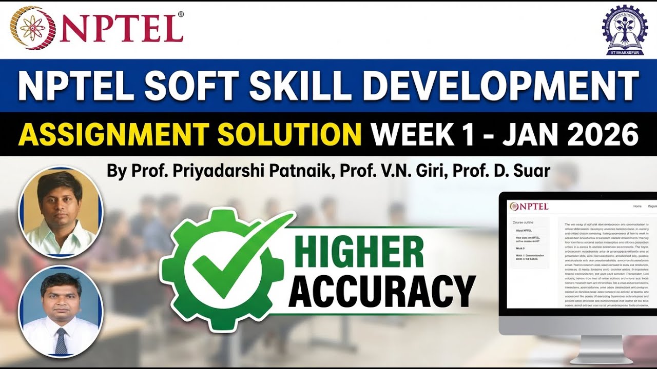 NPTEL: Soft Skill Development - Week 1 Assignment Solution (Jan 2026)