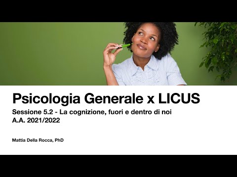 La cognizione, fuori e dentro di noi. Psicologia Generale per LICUS 2021/2022