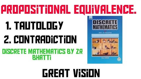 Discrete mathematics by zr Bhatti. chapter # 1Elementary logic. propositional equivalence.