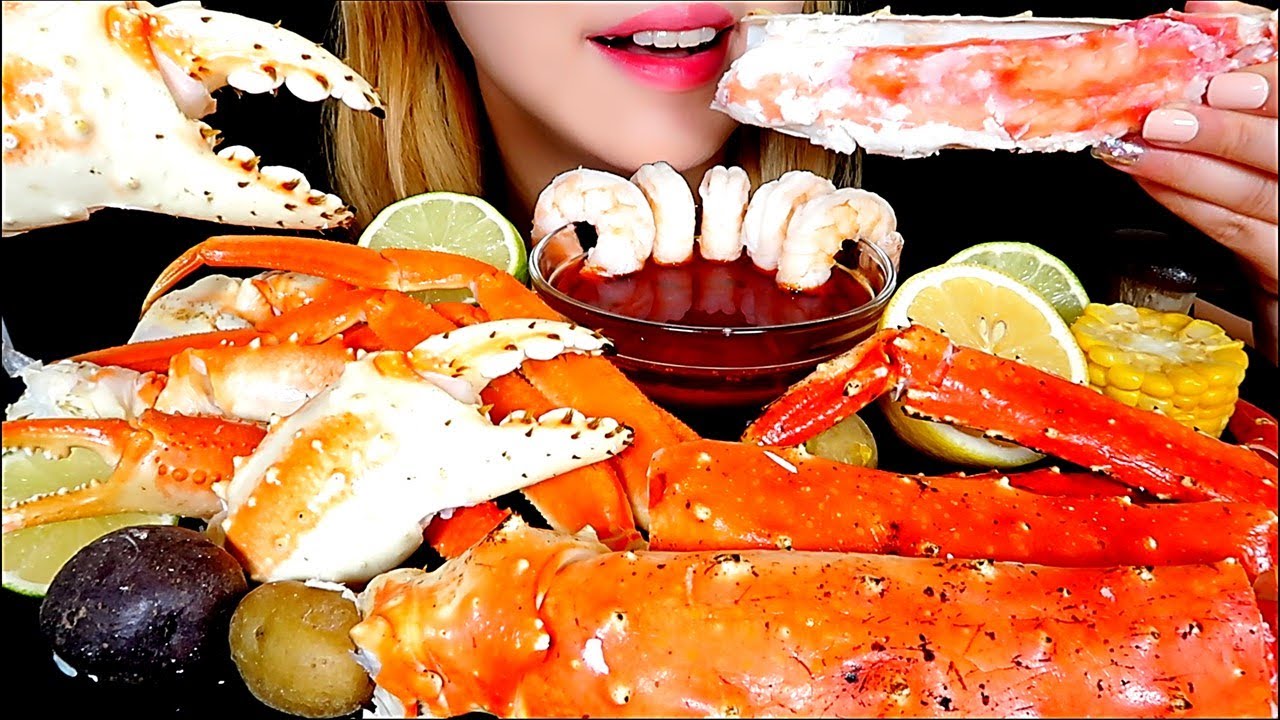 ASMR Mukbang SEAFOOD BOIL (RED KING CRAB🦀 SNOW CRAB🦀 SHRIMP🦐) Eating sounds