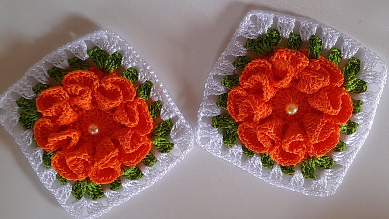 FLOR CAMÉLIA EM CROCHÊ ESQUARE COM FIO DE POLIPROPILENO PASSO A PASSO