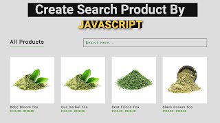 Create Search Bar Or Filter By JavaScript || With Source Code