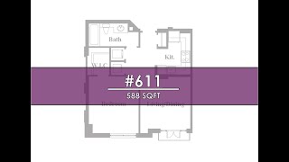 Apartment 611 (588 sqft)