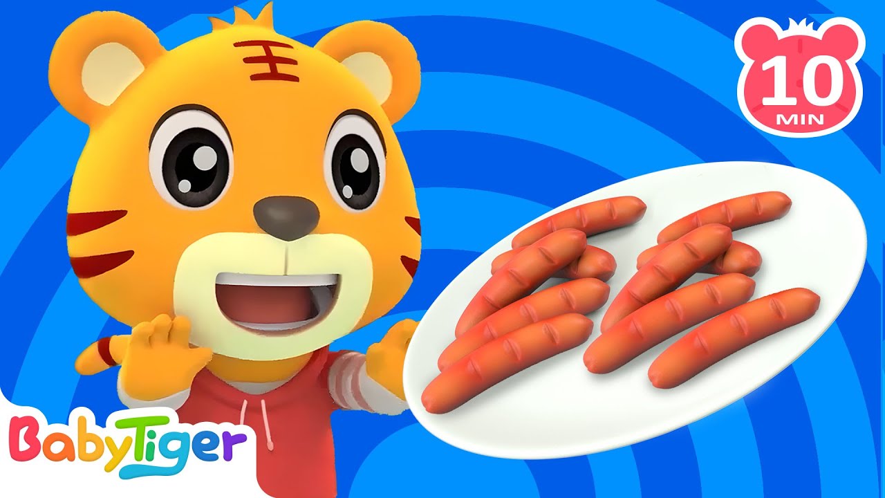 Ten Fat Sausages + More Kids Songs & Nursery Rhymes - Baby Tiger - YouTube