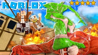 BENERAN ADA!! TITAN COLOSSAL HIJAU MELAWAN TITAN COLOSSAL ORIGINAL DI ROBLOX! ROBLOX TITAN SIMULATOR